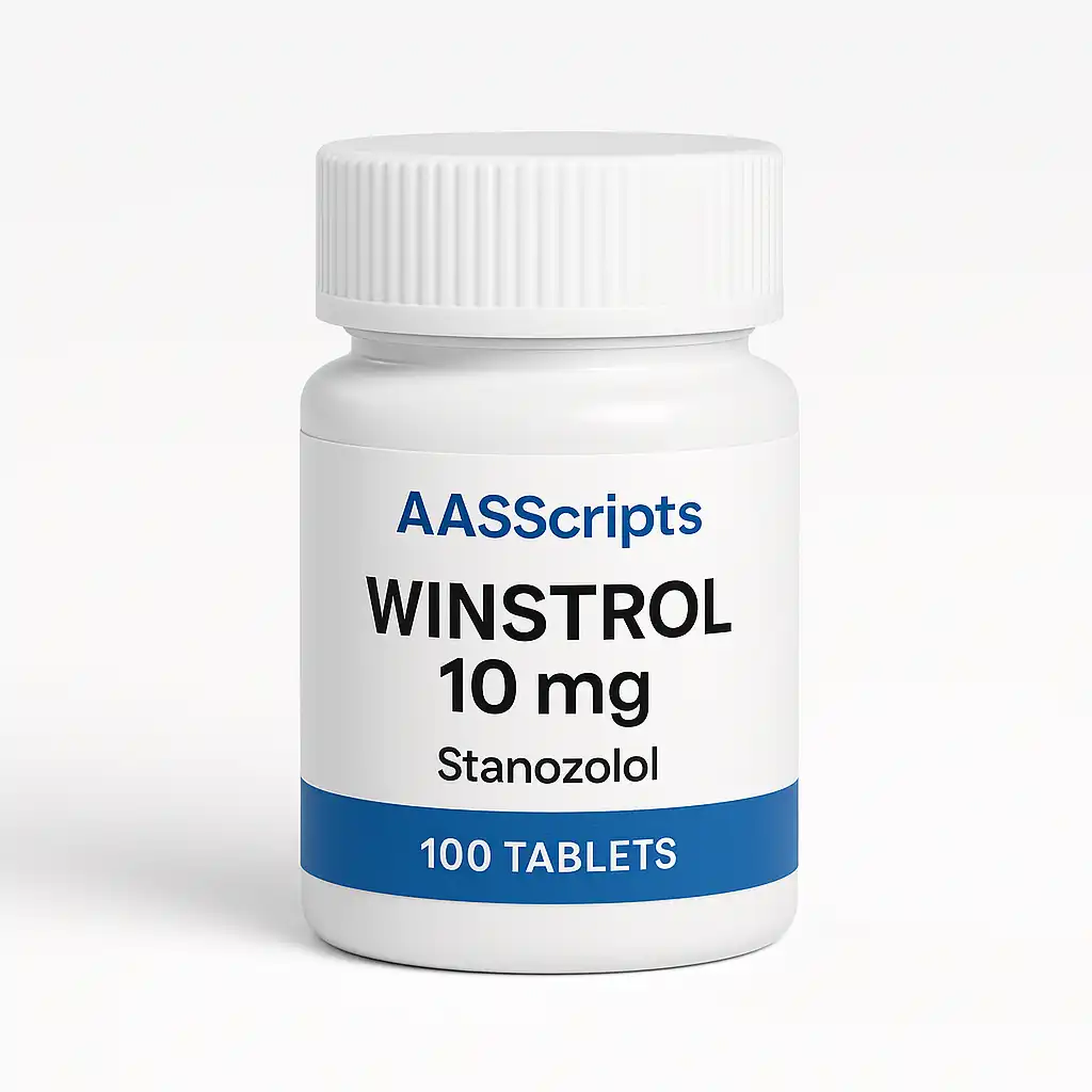 Winstrol 10mg – 100 Tablets – AASScripts" pharmaceutical-grade anabolic steroid used for cutting and lean muscle definition.